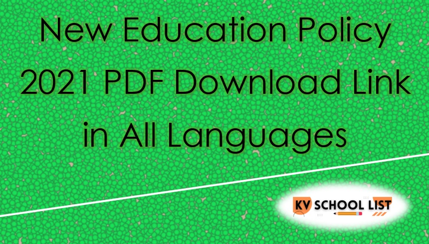 New Education Policy 2021 PDF Download Link in All Languages